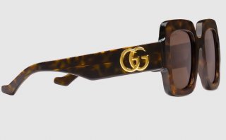 Gucci Square-frame Double G sunglasses dark tortoiseshell acetate