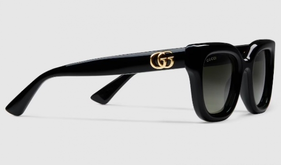 Guci Rectangular frame sunglasses black