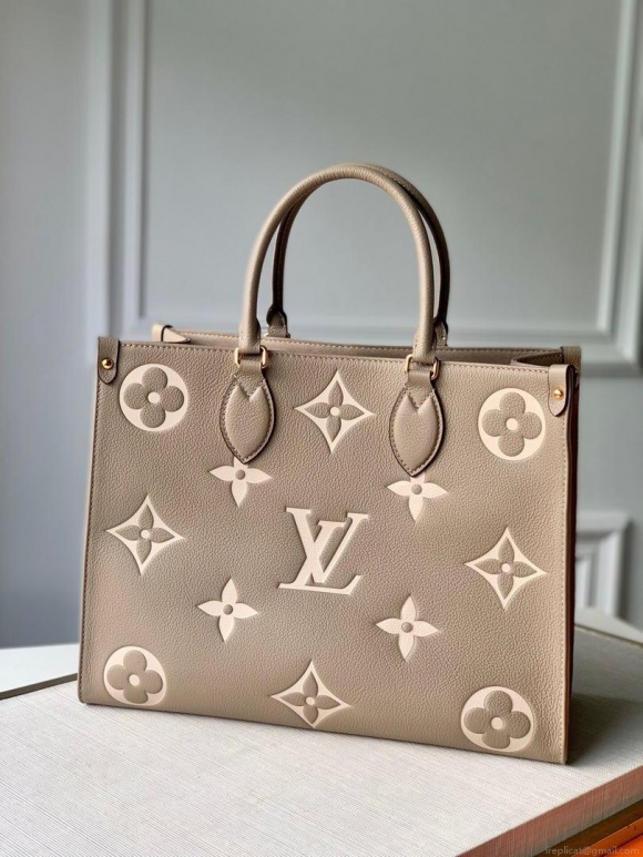 LV M45494 Louis Vuitton ONTHEGO MM Bag M45495 Cream and Beige
