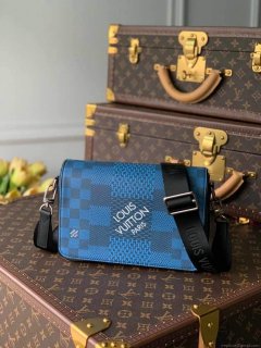 LV N50026 Louis Vuitton Studio Messenger Damier Graphite Blue N50013 Bag