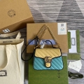 Gucci 583571 GG Marmont Multicolour mini top handle bag Blue and Beige
