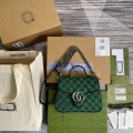 Gucci 583571 GG Marmont Multicolour mini top handle bag Green