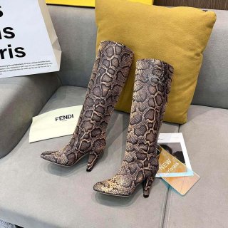 Fendi Women Shoes Cut Multicolor leather high-heeled boots 192489