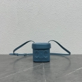 Celine 199263 SMALL BOX cuir triomphe in Smooth Calfskin Blue