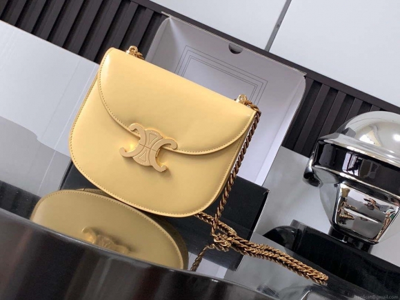 Celine 110413 TEEN BESACE TRIOMPHE CLEA IN SHINY CALFSKIN Yellow