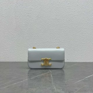 Celine 197992 Chain Shoulder Bag Claude In Triomphe Canvas Light Blue