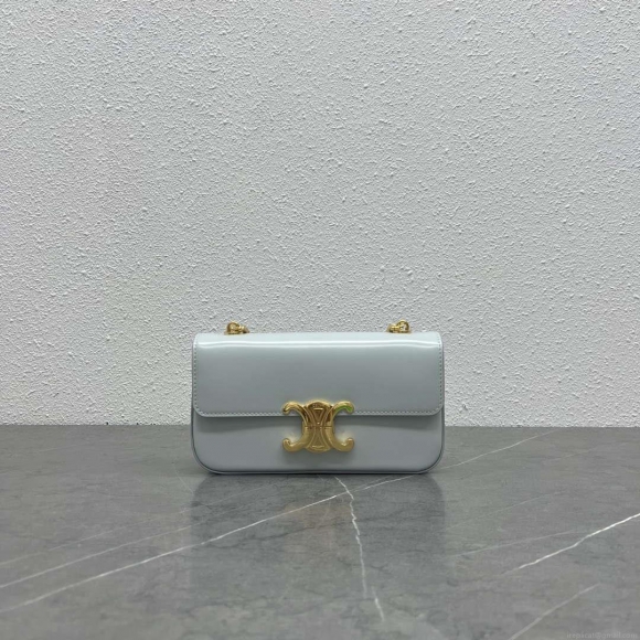 Celine 197992 Chain Shoulder Bag Claude In Triomphe Canvas Light Blue