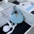 Chanel Vanity Case Shiny Lambskin Gold AP2731 Blue
