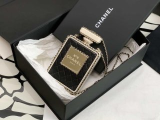 Chanel AS3264 Evening Bag Lambskin Plexi gold Black
