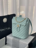 Chanel A91120 Backpack Vintage Lambskin Bag Blue