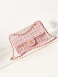 Chanel AS3767 Flap Bag Woven Lambskin Pink