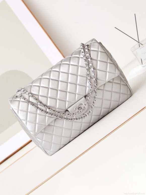 Chanel AS4661 Flap Bag CF Airport Calfskin & Silver-Tone Metal