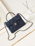 Chanel AS4711 Kelly Bag Calfskin gold tone metal Navy Blue