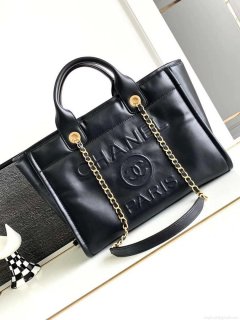 Chanel A66941 23B Small SShopping Bag Black Calfskin