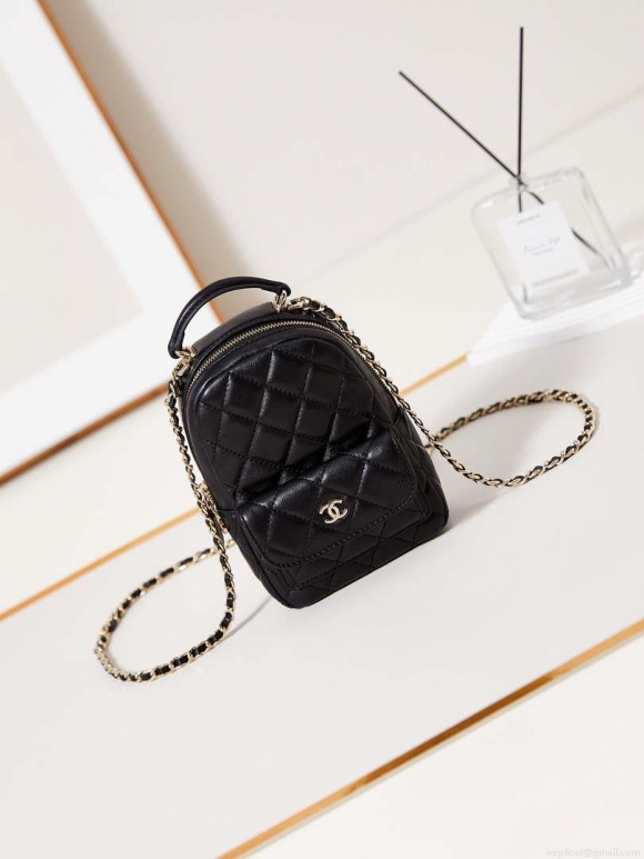Chanel Ap3753 CLASSIC MINI Backpack Lambskin Black