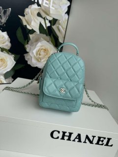 Chanel Ap3753 CLASSIC MINI Backpack Calfskin Lake Blue