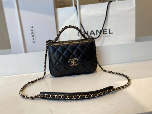 Chanel AS0967 Flap Bag Lambskin Leather Black
