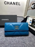 Chanel AP0955 Chanel 19 Long Flap Wallet Lambskin Blue