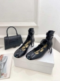 Dior Women‘s KDI760VNI ARTY lace-up ankle boots in black patent and calfskin