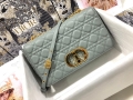 Dior M9243 Large Caro Bag Calfskin Gray