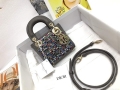 Dior S0856 Micro Lady Dior Bag Square Embroidery Set with Gray Multicolor Strass