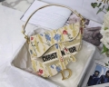 Dior M0446 Dior Saddle Bag Multicolor Flowers Embroidery With Gold