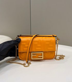 Fendi 8BS017 Baguette Mini Orange leather 0135S bag