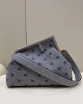 Fendi 8BP127 Fendi First Medium Gray flannel bag with embroidery