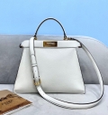 Fendi 70193 Peekaboo ISEEU MEDIUM White Leather Bag