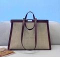 Fendi 8BH374 Peekaboo X Tote Beige Canvas Bag