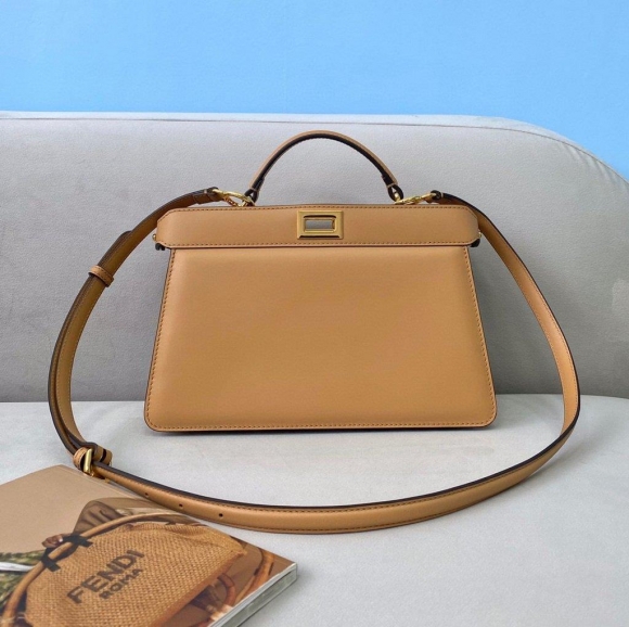 Fendi 8BN323 Peekaboo ISEEU EAST-WEST Apricot Leather 70193S Bag