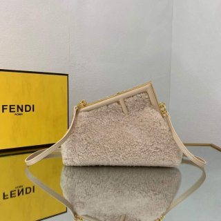 Fendi First Small Sheepskin Bag 8BP129 Beige
