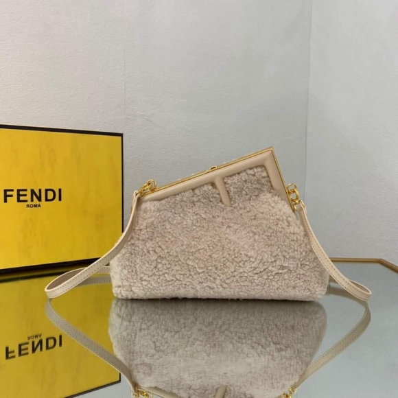 Fendi First Small Sheepskin Bag 8BP129 Beige
