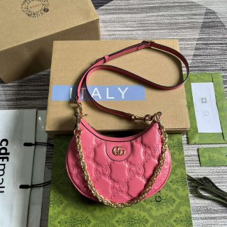Gucci 739736 GG Matelassé Mini Bag Rose pink
