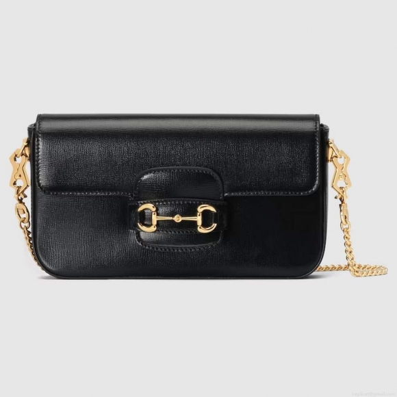Gucci 752002 Gucci Horsebit 1955 Mini Bag Black leather