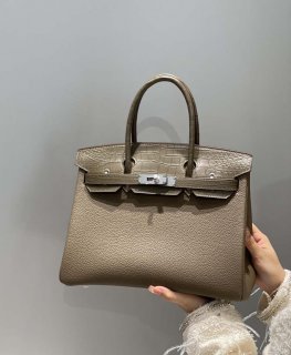 Hermes Birkin Tote Bag Togo Leather With High Gloss Nile Crocodile Emerald H28812