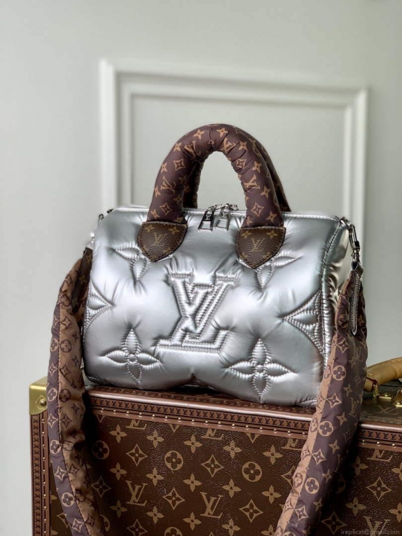 LV M20973 Louis Vuitton Speedy Bandouliere 25 Handbag Silver