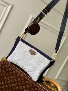 Louis Vuitton M21057 LV Maxi Multi Pochette Accessoires Bag M21056 Navy Blue and Silver