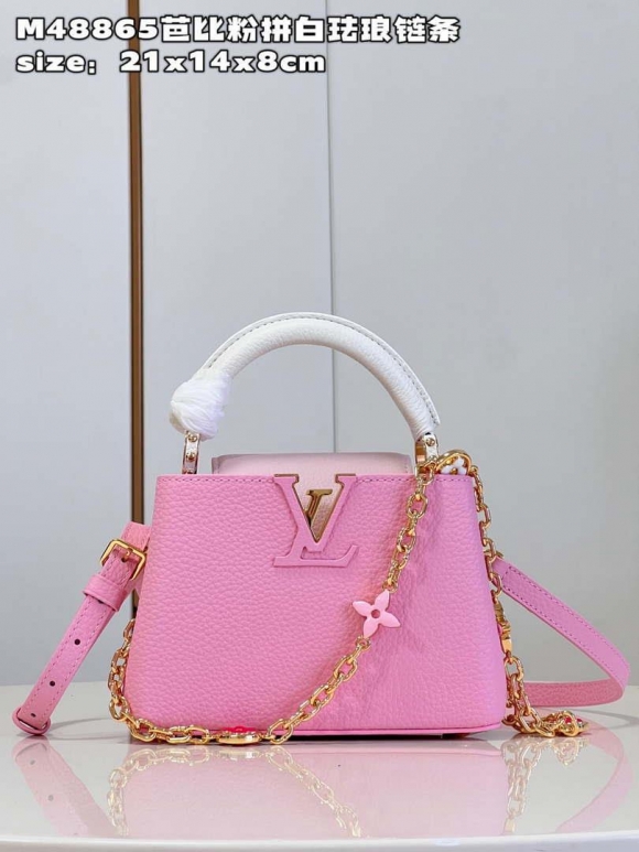 LV M22375 Louis Vuitton Capucines Mini Rose Chamallow Pink
