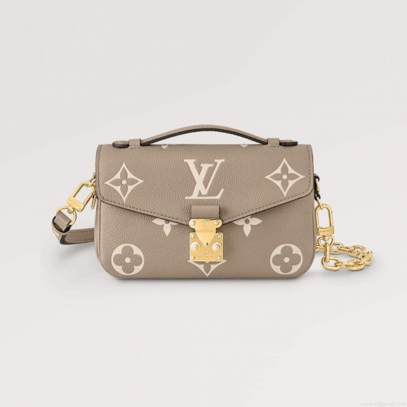 LV M23081 Louis Vuitton Pochette Métis East West bag Monogram Empreinte Leather Dove/Cream