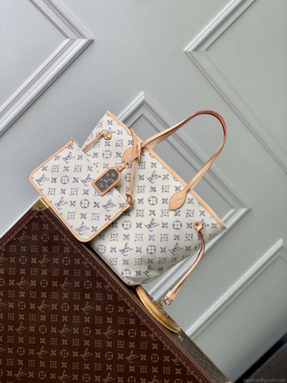 LV M24905 Louis Vuitton Neverfull MM Bag Multicolor Beige