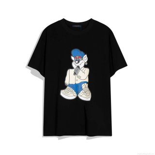 LV 1AAU5B Louis Vuitton Print Cotton Jersey Men Women’s T-shirt L56208