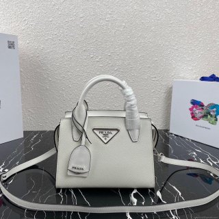Prada 1BA269 Small Prada Kristen Saffiano bag White