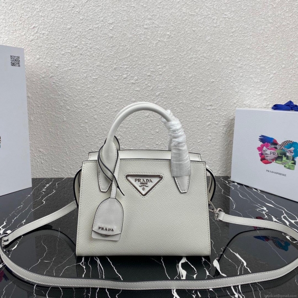 Prada 1BA269 Small Prada Kristen Saffiano bag White