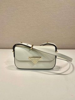 Prada 1BD339 Leather Shoulder Bag White