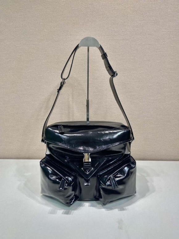 Prada 2VD062 Leather shoulder bag Black