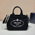 Prada 1BG439 Denim Tote bag Black and white