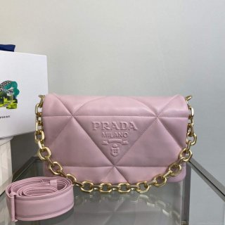Prada Padded nappa leather shoulder bag 1BD306 Pink