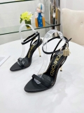 Tomford Shiny Leather Padlock Pointy Naked Sandal 105mm W228021