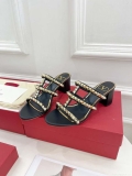 Valentino WS0C47VOD Rockstud Calfskin Leather Slide Sandal 60MM V98866